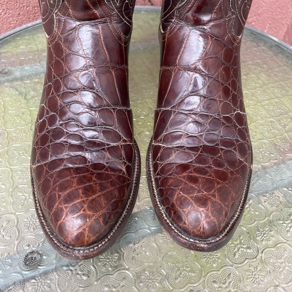 Tony Lama Vintage El Rey Collection Exotic Alligator Western Cowboy Boots Size 9 - Picture 8 of 15